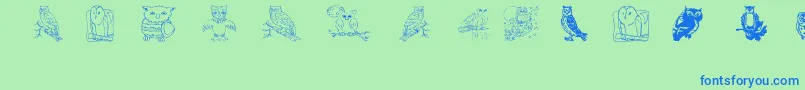 Aezowlsfortraci Font – Blue Fonts on Green Background