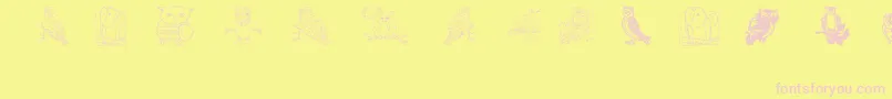 Police Aezowlsfortraci – polices roses sur fond jaune