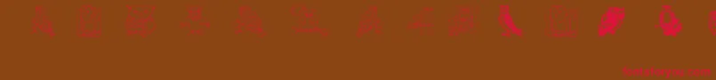 Aezowlsfortraci Font – Red Fonts on Brown Background