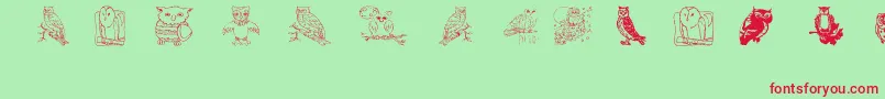 Fonte Aezowlsfortraci – fontes vermelhas em um fundo verde