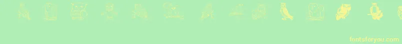 fuente Aezowlsfortraci – Fuentes Amarillas Sobre Fondo Verde