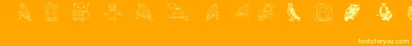 Fonte Aezowlsfortraci – fontes amarelas em um fundo laranja