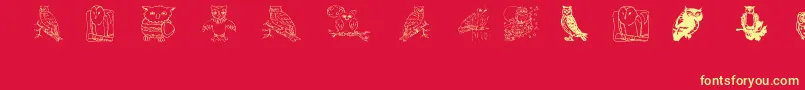 Aezowlsfortraci Font – Yellow Fonts on Red Background