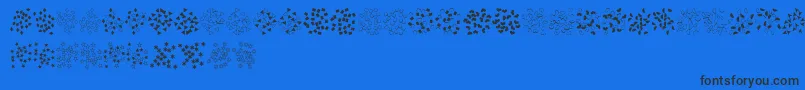 FeConfetti-Schriftart – Schwarze Schriften auf blauem Hintergrund