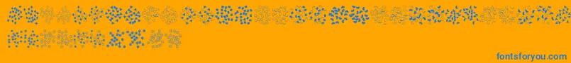 FeConfetti-Schriftart – Blaue Schriften auf orangefarbenem Hintergrund