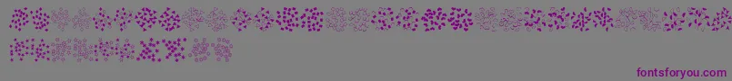 フォントFeConfetti – 紫色のフォント、灰色の背景