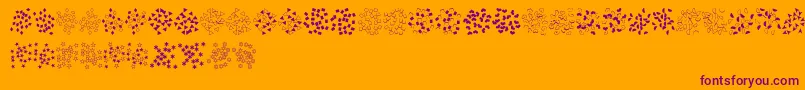 Czcionka FeConfetti – fioletowe czcionki na pomarańczowym tle