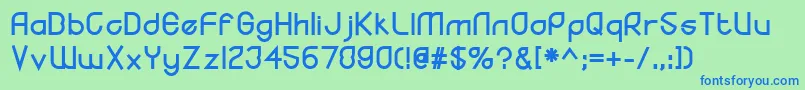 YodoBold Font – Blue Fonts on Green Background