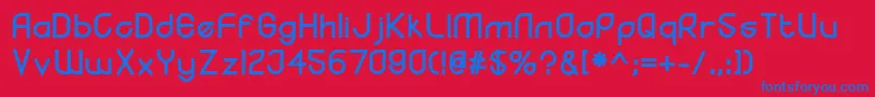 YodoBold Font – Blue Fonts on Red Background