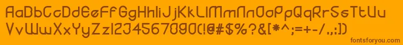 Czcionka YodoBold – brązowe czcionki na pomarańczowym tle