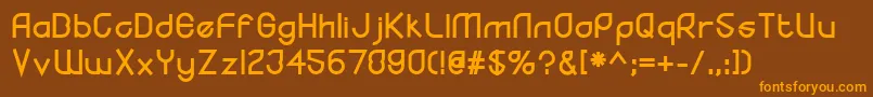Fonte YodoBold – fontes laranjas em um fundo marrom