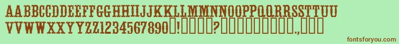 Weitere Informationen zur WhitevinegarRegular-Schriftart WhitevinegarRegular-Schriftart – Braune Schriften auf grünem Hintergrund