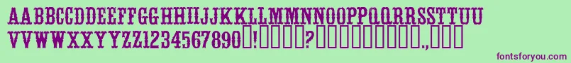 WhitevinegarRegular Font – Purple Fonts on Green Background