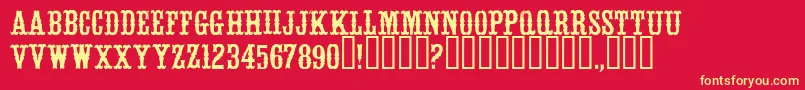 WhitevinegarRegular Font – Yellow Fonts on Red Background