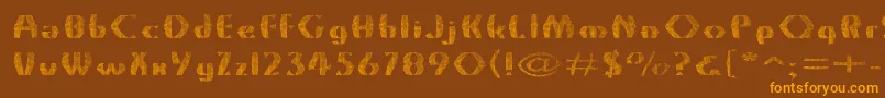 Grossnet Font – Orange Fonts on Brown Background