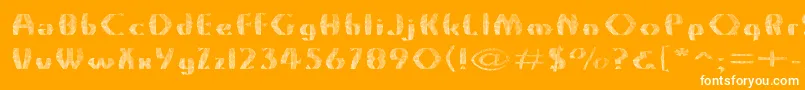 Grossnet-Schriftart – Weiße Schriften auf orangefarbenem Hintergrund