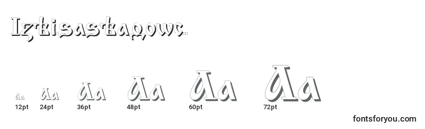 Размеры шрифта Izhitsashadowctt