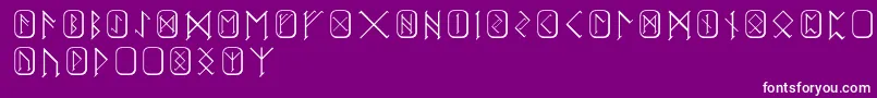 Fonte Futhark – fontes brancas em um fundo violeta