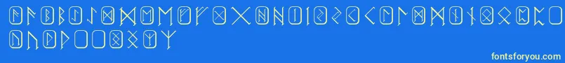 Police Futhark – polices jaunes sur fond bleu