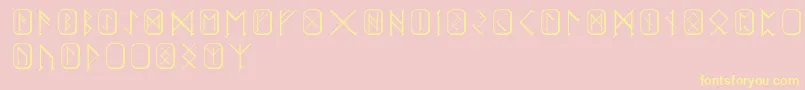 Futhark Font – Yellow Fonts on Pink Background