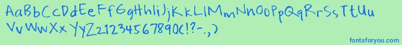Water Font – Blue Fonts on Green Background