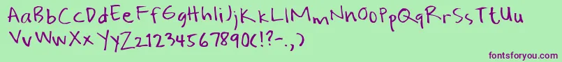 Water Font – Purple Fonts on Green Background
