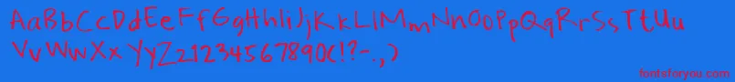 Water Font – Red Fonts on Blue Background