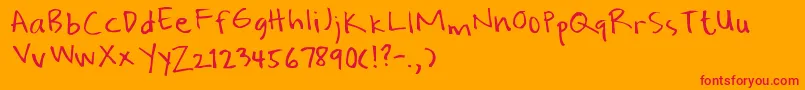 Water Font – Red Fonts on Orange Background