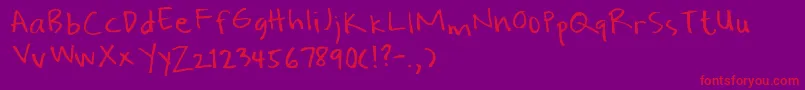 Water-Schriftart – Rote Schriften auf violettem Hintergrund