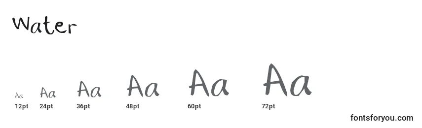 Water Font Sizes