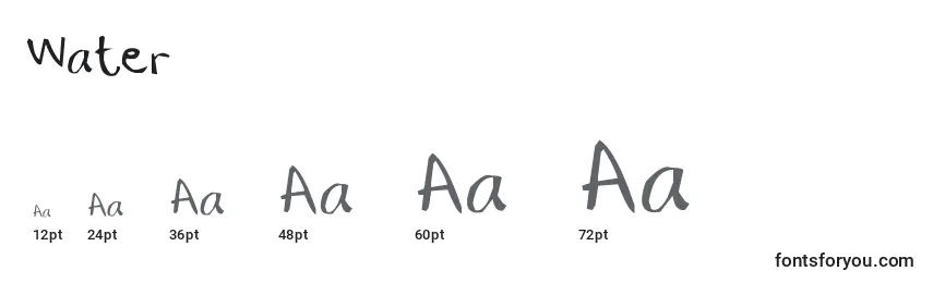 Größen der Schriftart Water