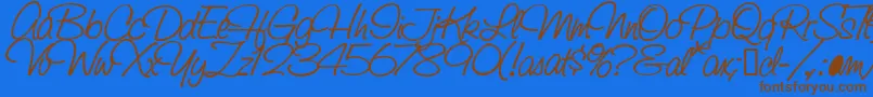 SaginawBold Font – Brown Fonts on Blue Background