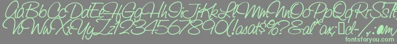 SaginawBold Font – Green Fonts on Gray Background