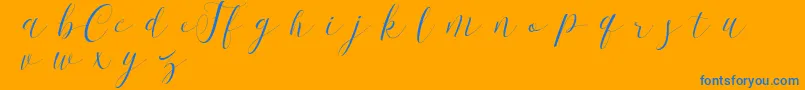 FirstChoiceDemo-Schriftart – Blaue Schriften auf orangefarbenem Hintergrund