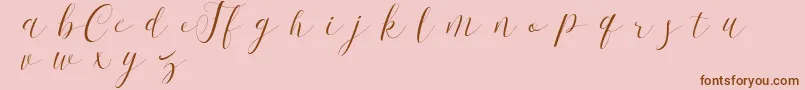 FirstChoiceDemo-Schriftart – Braune Schriften auf rosa Hintergrund