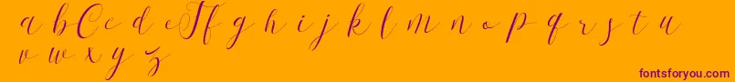 FirstChoiceDemo-Schriftart – Violette Schriften auf orangefarbenem Hintergrund