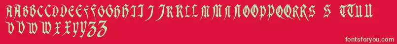 MagdelenaRegular Font – Green Fonts on Red Background