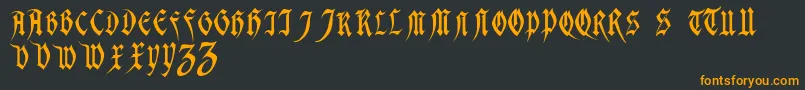 フォントMagdelenaRegular – 黒い背景にオレンジの文字