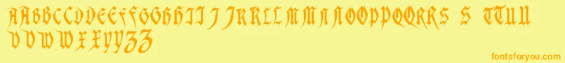 MagdelenaRegular Font – Orange Fonts on Yellow Background
