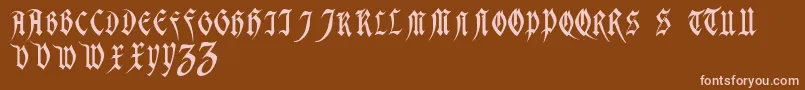 MagdelenaRegular-Schriftart – Rosa Schriften auf braunem Hintergrund