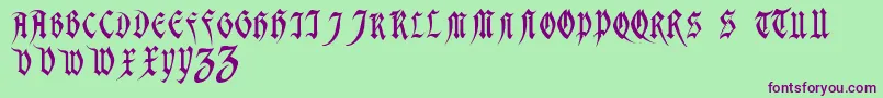 MagdelenaRegular Font – Purple Fonts on Green Background