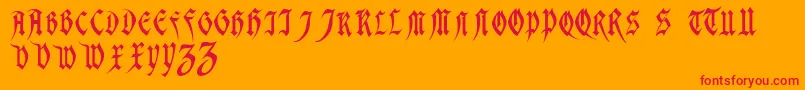 MagdelenaRegular Font – Red Fonts on Orange Background