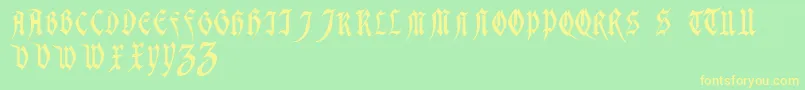 MagdelenaRegular-fontti – keltaiset fontit vihreällä taustalla