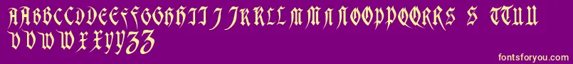 MagdelenaRegular Font – Yellow Fonts on Purple Background