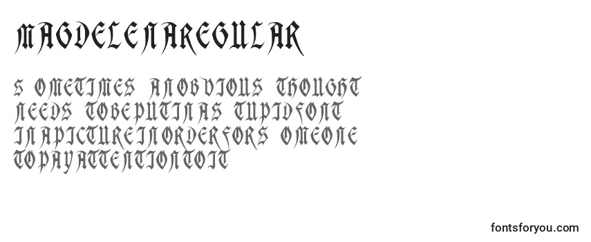 Review of the MagdelenaRegular Font