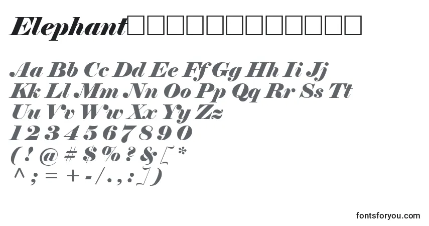 ElephantРљСѓСЂСЃРёРІ Font – alphabet, numbers, special characters