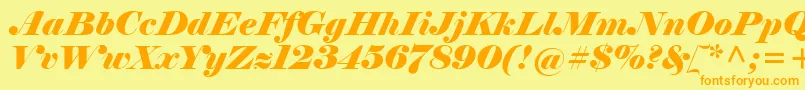 ElephantРљСѓСЂСЃРёРІ Font – Orange Fonts on Yellow Background