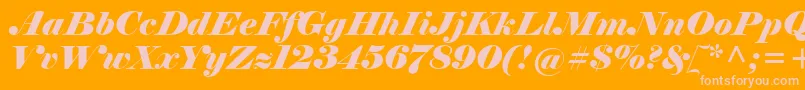 ElephantРљСѓСЂСЃРёРІ Font – Pink Fonts on Orange Background