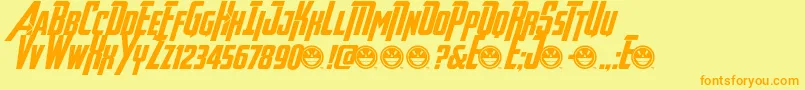 AvengeanceHeroicAvengerBi Font – Orange Fonts on Yellow Background