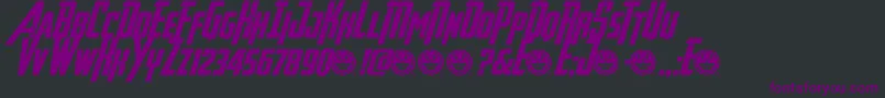 AvengeanceHeroicAvengerBi-Schriftart – Violette Schriften auf schwarzem Hintergrund